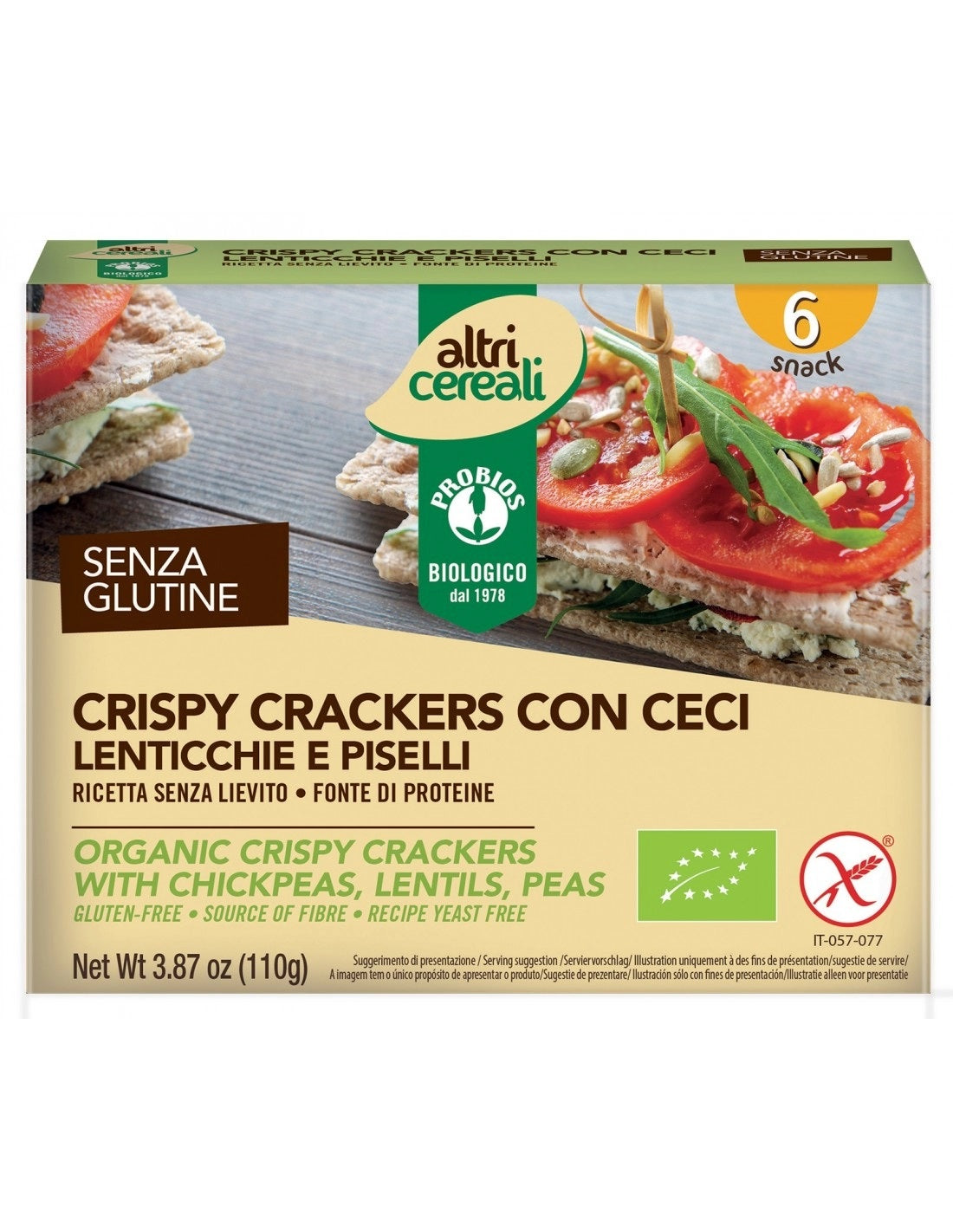 Crispy Crackers Ceci Lenticchie e Piselli PROBIOS - 110g