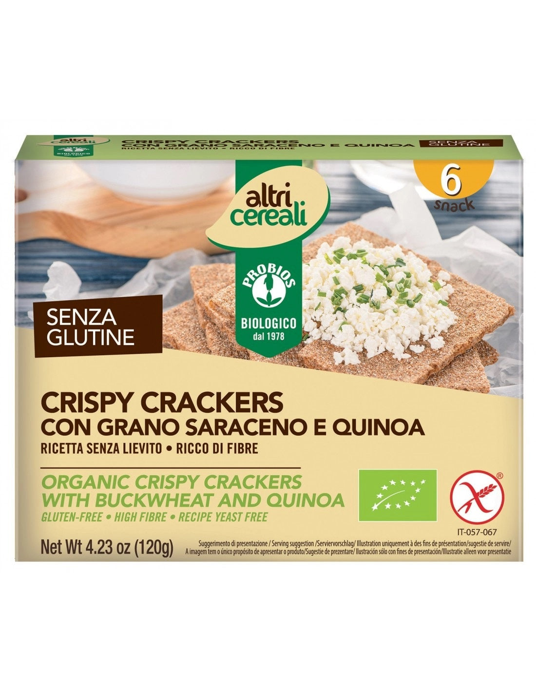 Crispy Crackers con Grano Saraceno Quinoa PROBIOS - 120g