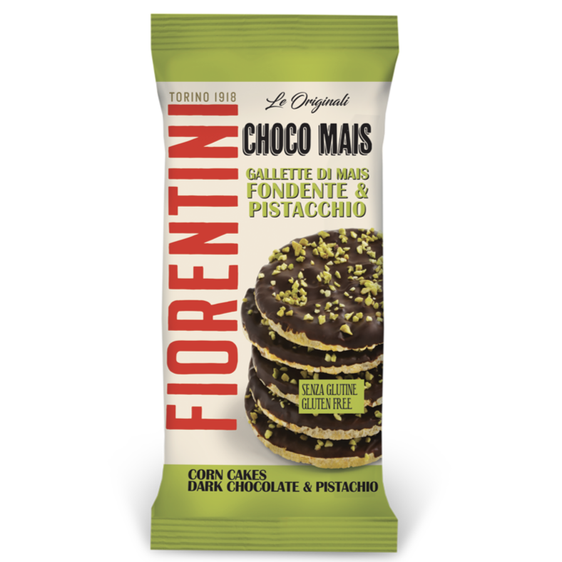 Gallette di mais con cioccolato fondente e pistacchio FIORENTINI - 72g
