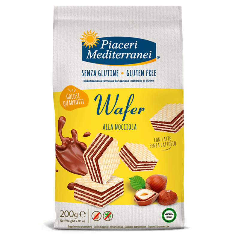 SL Wafer Quadrotti alla nocciola PIACERI MEDITERRANEI - 200g
