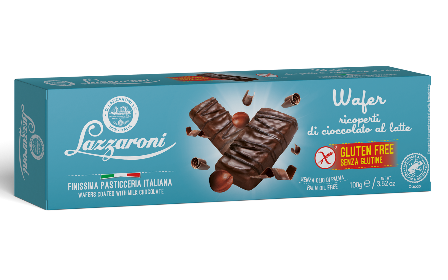Wafer ricoperti di cioccolato LAZZARONI - 100g