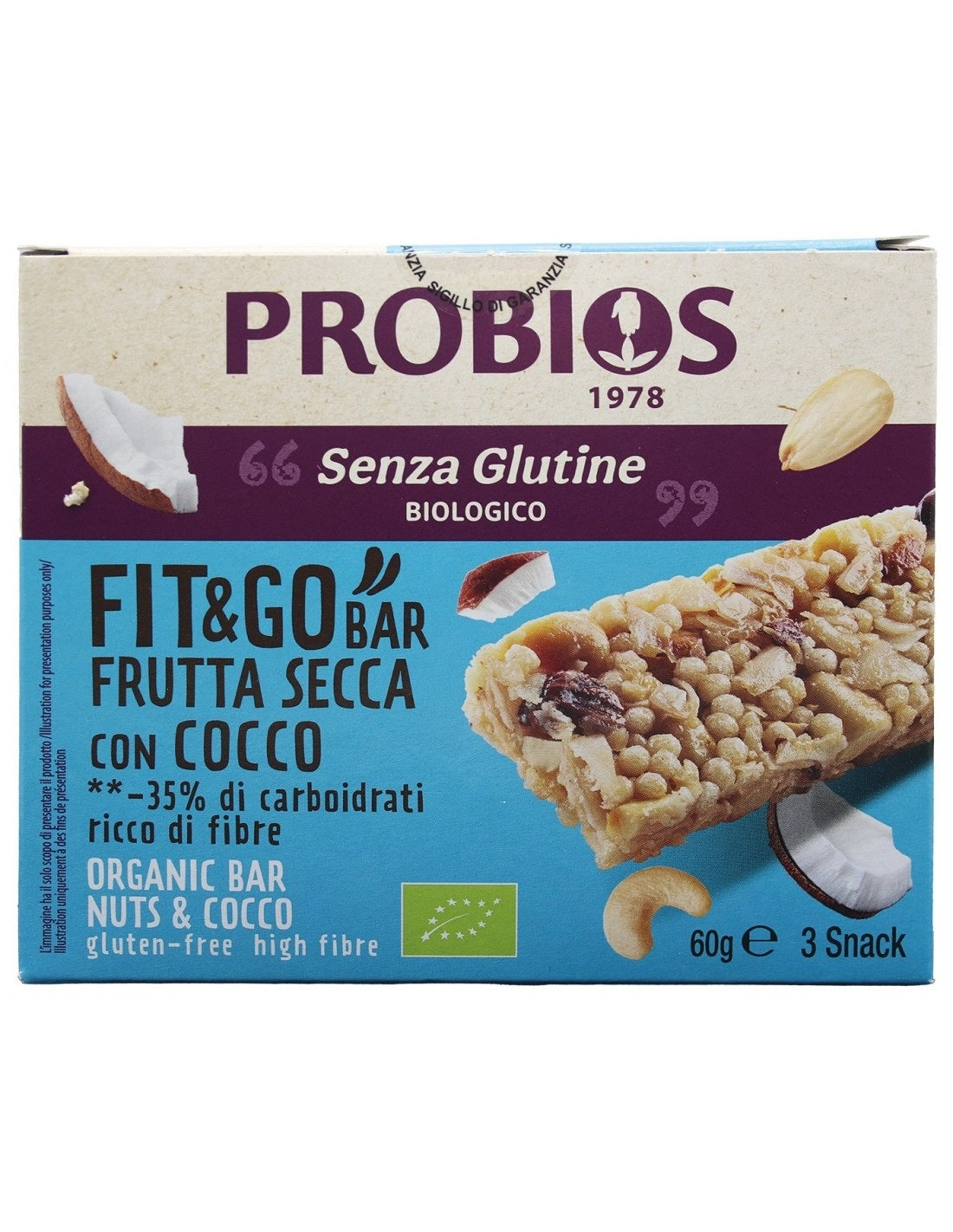 SL - Barrette FIT Frutta secca e cocco PROBIOS - 60g