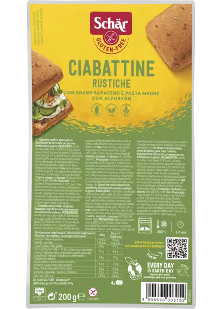 SL - Pane Ciabattine Rustiche SCHAR - 200g