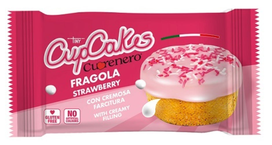 CupCake Fragola Monoporzione CUORENERO -  40g