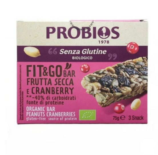 SL - Barrette FIT Frutta secca e Cranberry PROBIOS - 60g